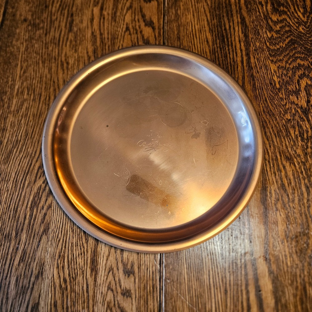 Paul Revere 1801 Vintage Copper Round Serving‎ Tray Platter 12 Inch Americana
